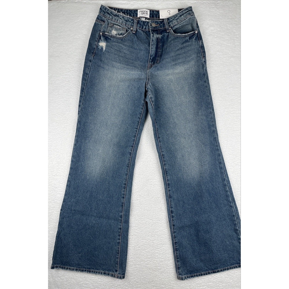 INSANE GENE Jeans Women 9/28 Relaxed High Waist Wide Leg Y2K 90's Retro Boho NWT